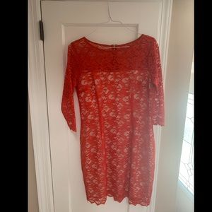 Jennifer Lopez Red Lace dress size 14